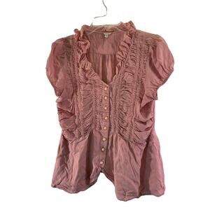 LAPIS Women’s Dusty Rose Peplum Short Sleeve Top / Size: Medium